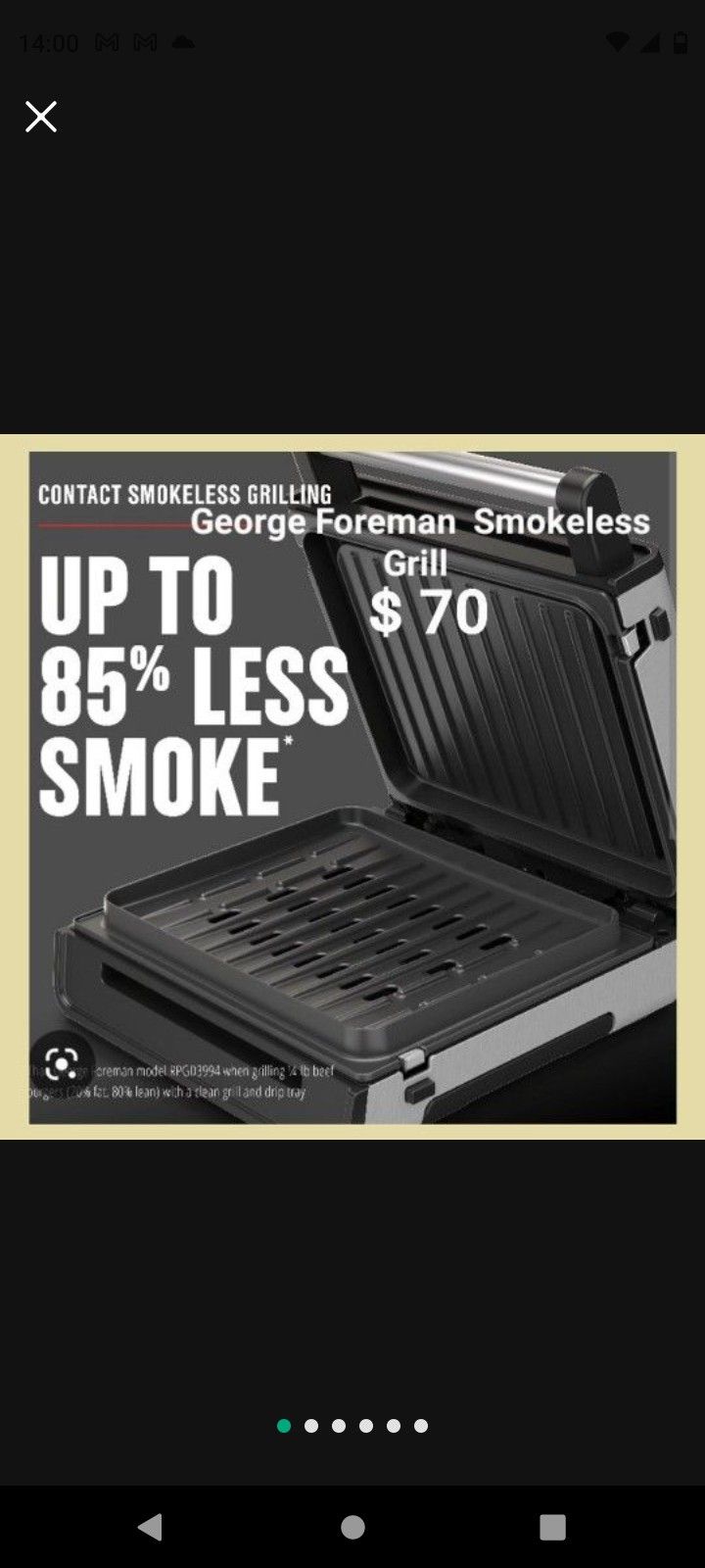 Brand New George Foreman Smokeless Grill