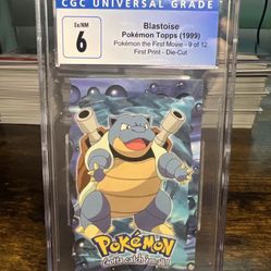 Blastoise Pokemon Card Topps 1999 First Movie 9 of 12 1st Print Die Cut CGC 6