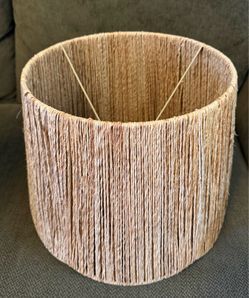 Lampshade, Natural Jute Rope Brown Woven Drum