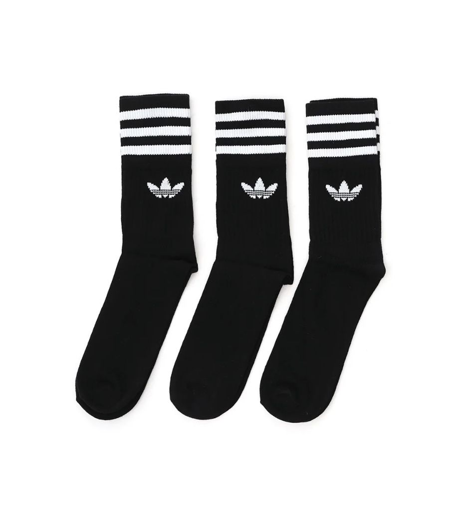 Adidas Mid Cut Crew Socks 3 Pack - Black/White
