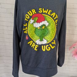 Instant Message Grinch Sweatshirt Women's Size M