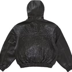 Supreme Studded Hooded Leather Jacket Sz Small