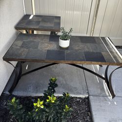 Stone Tile Coffee Table + End Table Set – Heavy, High Quality