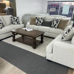 Complete Living Room Set, Sofa, Loveseat, Oversized Chair, Coffee Table & Rug Was $2000 Now Only $1200