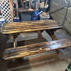 Traditional picnic bench