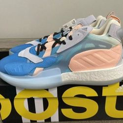 Adidas ZoneBoost Basketball Shoes Men’s Size 11 EG5887 Blue Cyan Orange RARE
