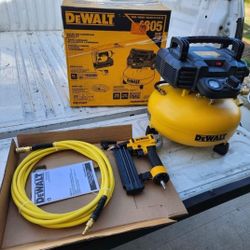 DEWALT 6 Gal. 18 Gauge Brad Nailer and Heavy Duty Pancake Electric Air Compressor Combo Kit 1 Tool for Sale in Victorville CA OfferUp