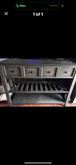 Rustic Gray Kitchen Island/ Coffee Bar/Console Table