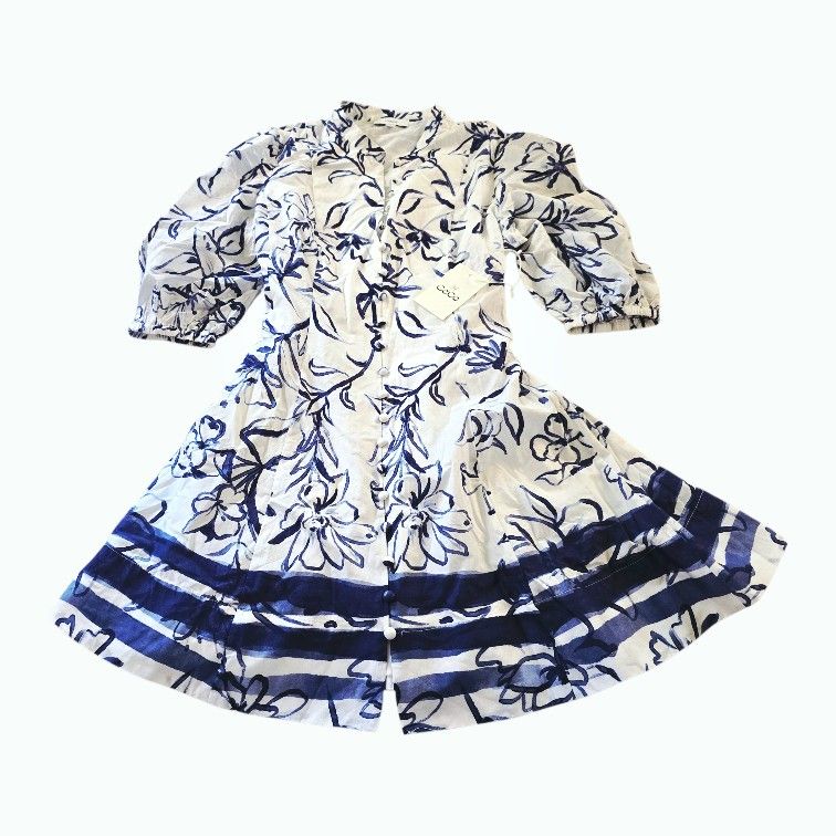 cece blue floral dress Betsy and Adam "Cece" 3D Flower Dress A26478