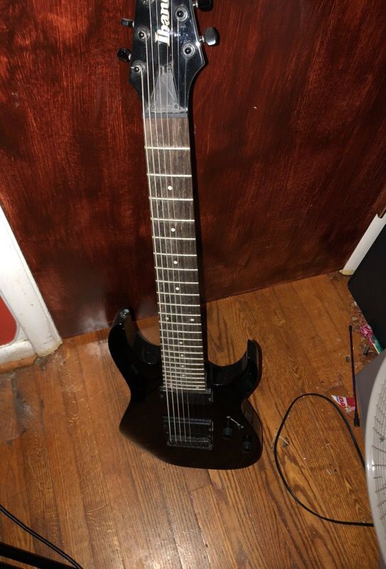 Black Ibanez RG8 guitar