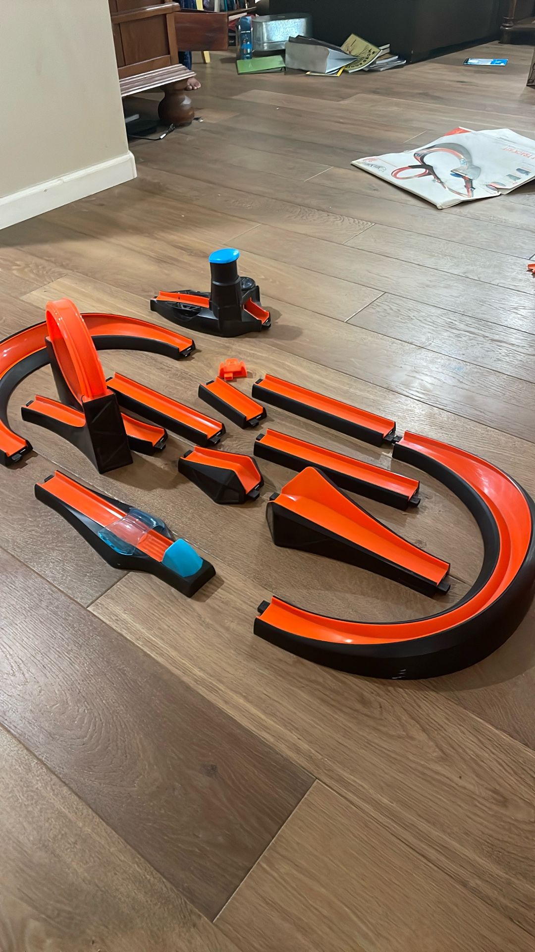 Hot wheel ID track and other regular hot wheels track with hot wheels