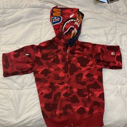 Camo Bape Red Double Hooded 