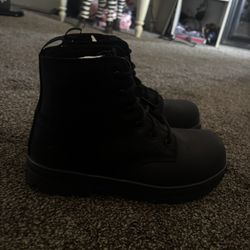 Sketchers Woman’s Steel Toe Black Boots