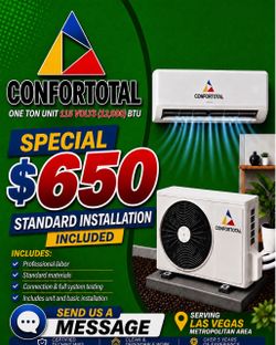 Mini split unit (12,000 BTU) one ton 115 volts