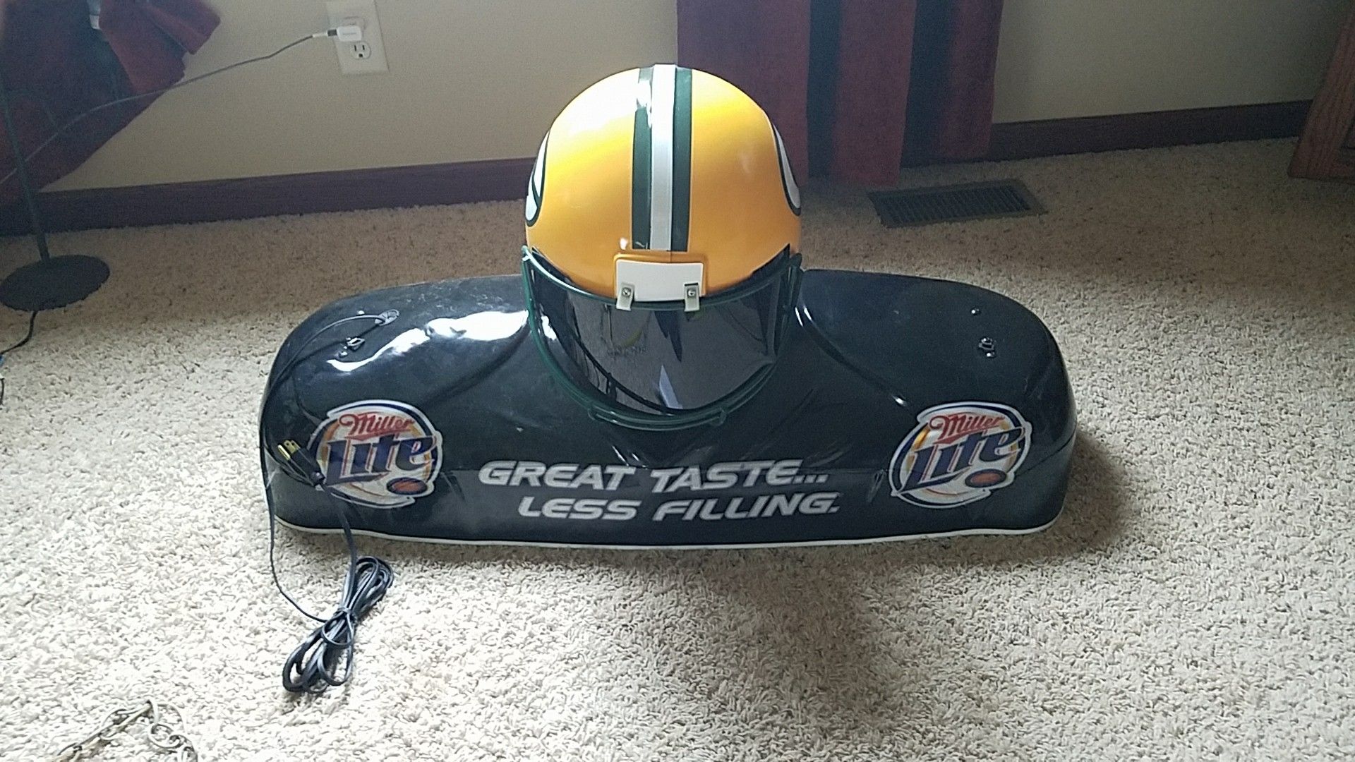 Miller Lite Green Bay Packer Pool Table light