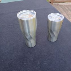 2 Stainless Steel Drinking Cups