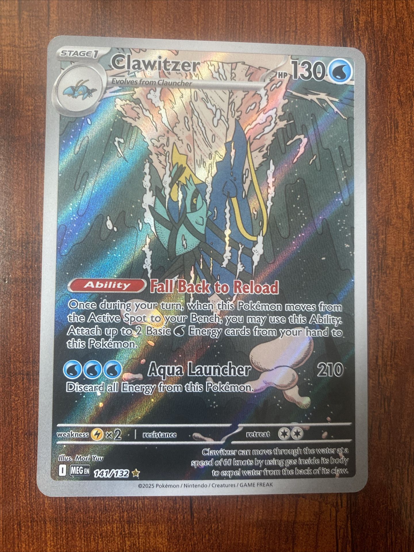 Pokemon Clawitzer 141/132 Mega Evolution Illustration Art Rare MINT! PACK FRESH!