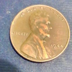 5 Different 1944 Wheat Pennies 