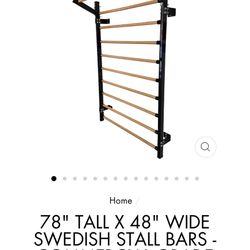  78" Tall x 48" Wide Swedish Stall Bars - Commercial Grade × 1 
