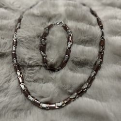 Steel Necklace And Bracelet 