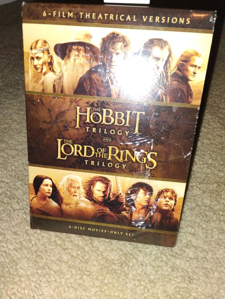 Lord Of The Rings& The Hobbit Trilogy DVD Unopened Box Set.