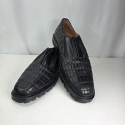 Mezlan Black Leather Front Zip Shoes Men's Size 10 1/2 Made in Spain.