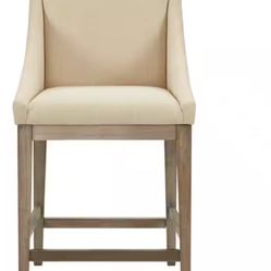 (1pc)Madison Park Reed 26” Cream Wood Counter Stool – Brand New in Box