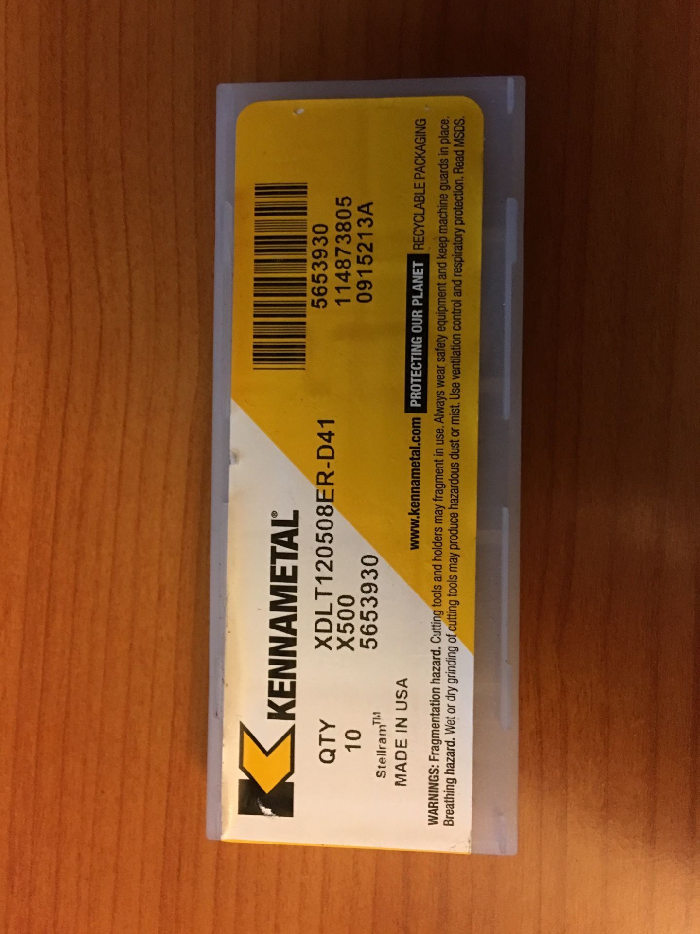 Kennametal XDLT120508ER D41 X500 box of 10 new inserts produce
