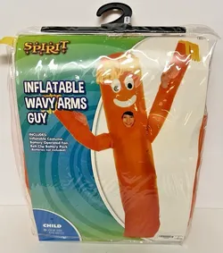 Spirit Halloween Child Inflatable Wavy Arms Guy Costume Halloween Orange Blow Up