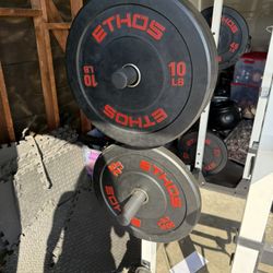 Ethos Squat Rack And Bench, Plates