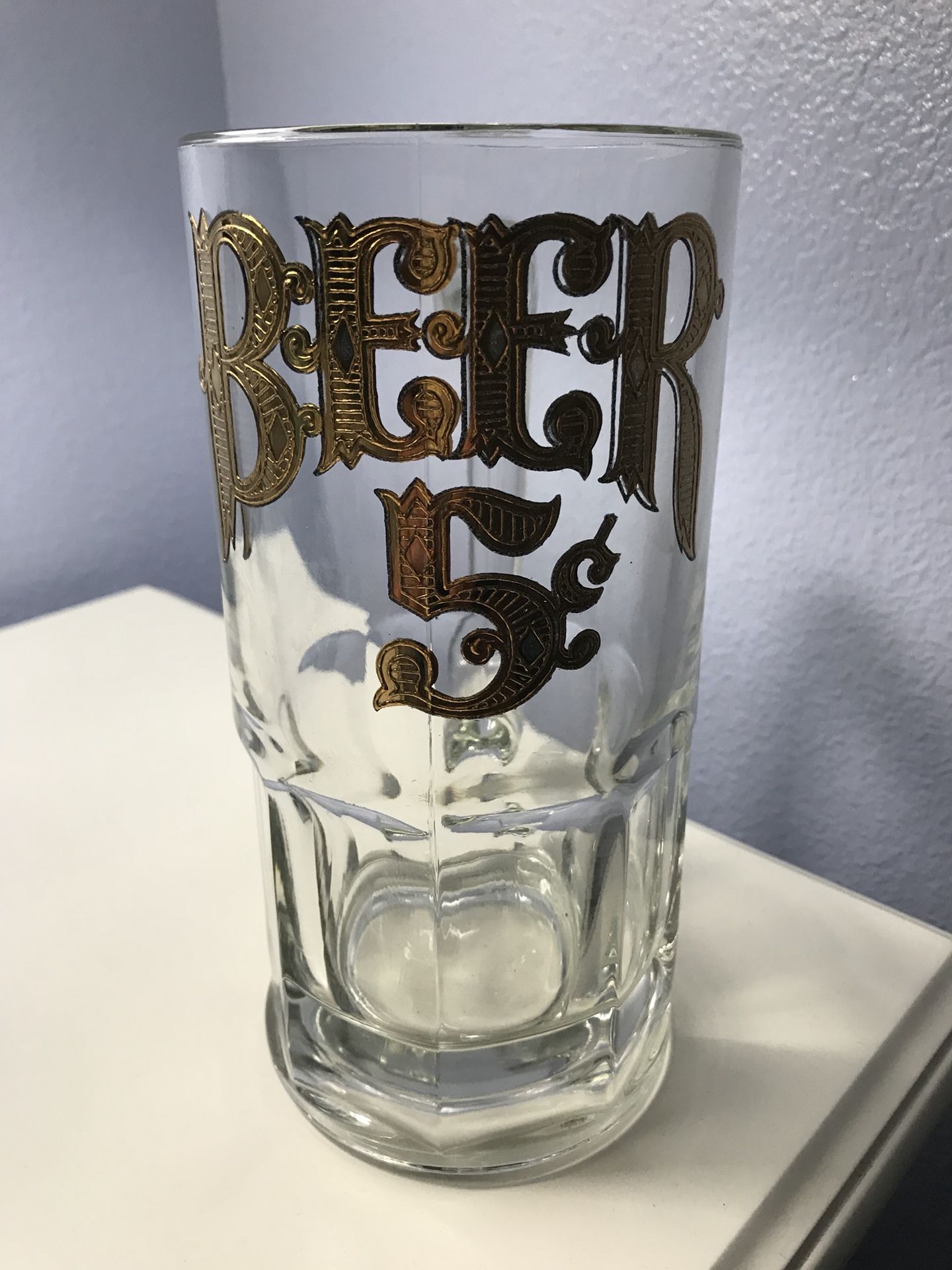 Gold Embossed Beer Mug