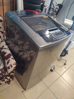 LG Stainless Steel Glass Top Washer