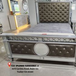 Brand New Elegant Luxury mirror Accents Queen Bed/Bedroom set on Sale