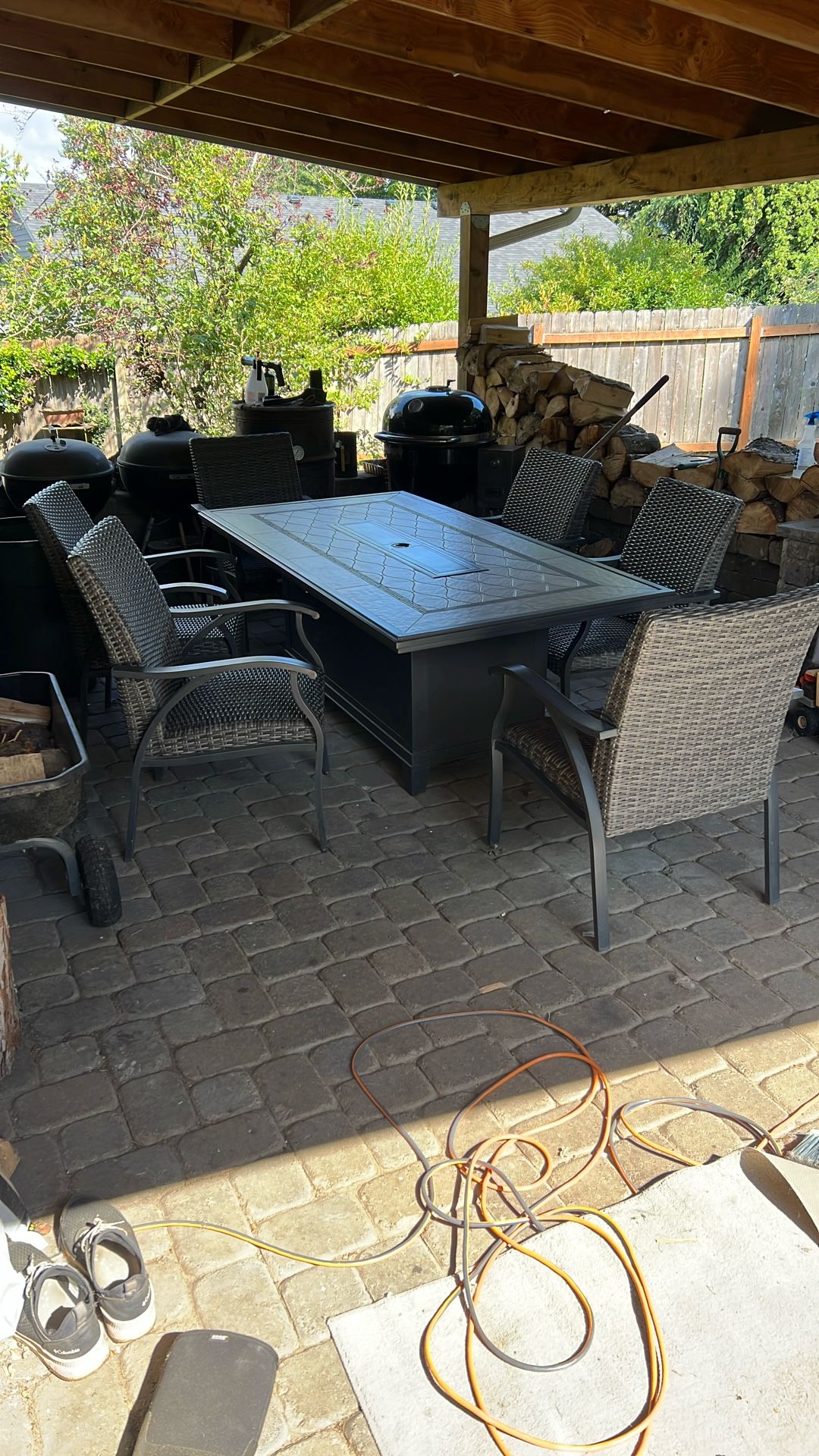 COSTCO 7 Piece Fire Patio Dining Set By SUNVILLA