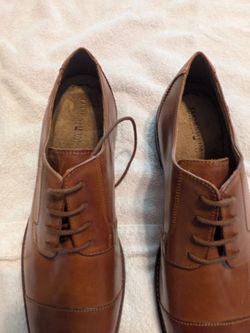 Men's Brown Leather Cap Toe Oxford Dress Shoes