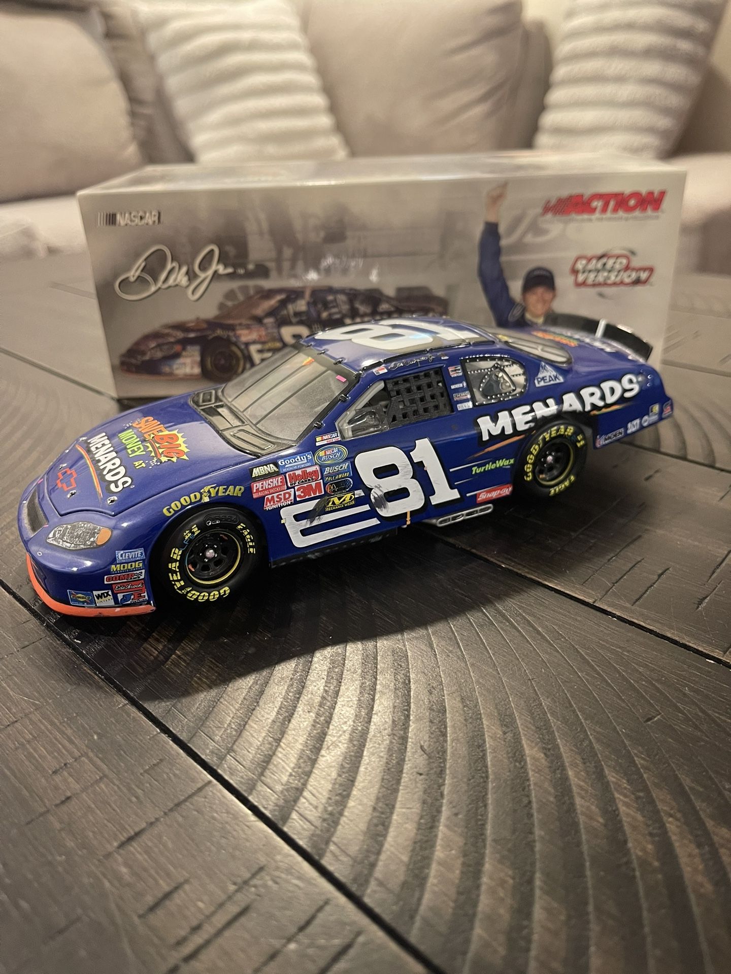 NASCAR Dale Earnhardt Jr. #81 Menards/Bristal Raced Win Version 2004 Action Racing Collector 1:24 Scale Diecast Stock Car Chevy Monte Carlo