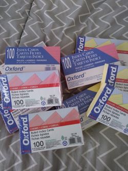 Oxford Ruled Index Cards $1.25 each
