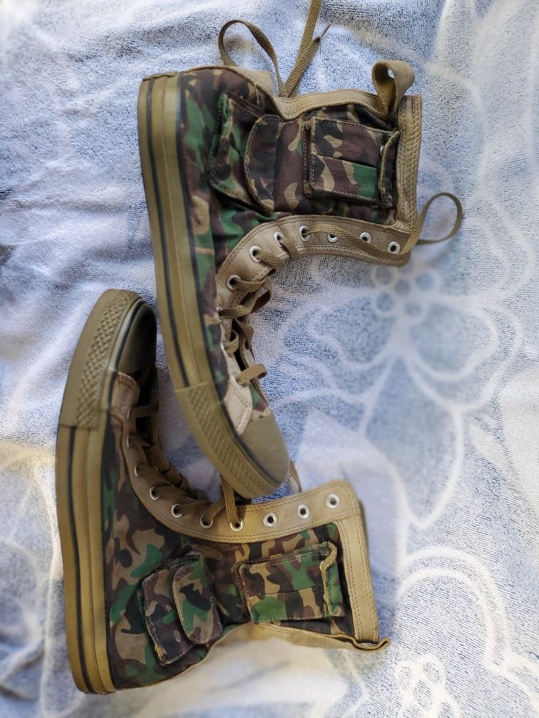 CONVERSE CHUCK TAYLOR Pocket MB XHI Military Olive Camo BOOTS NEW