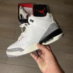 Reimagined White Cement 3s Sz 10.5