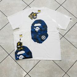 Brand new a bathing ape abc camo blue tshirt size medium includes tags and bag