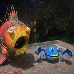 Metal Fish Tea Light Candle Holders 