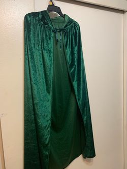Green Velvet Hooded Cape Cloak