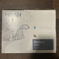 anbury 4 in. Centerset Double Handle Low-Arc Bathroom Faucet in Chrome