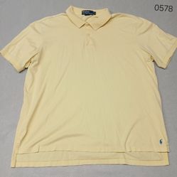 Polo Ralph Lauren Yellow (XL) Soft Stretch Button Collar Golf Shirt