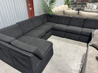 Free Delivery* Like New Black Modular Sectional Sofa!