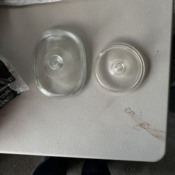 Two Glass Pyrex Lids