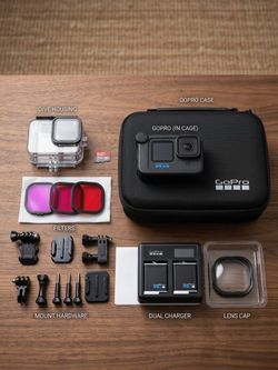 GoPro HERO 12 Black – Complete Diving & Vlogging Bundle (256GB, Volta, Dive Housing, Filters, Extra Battery)