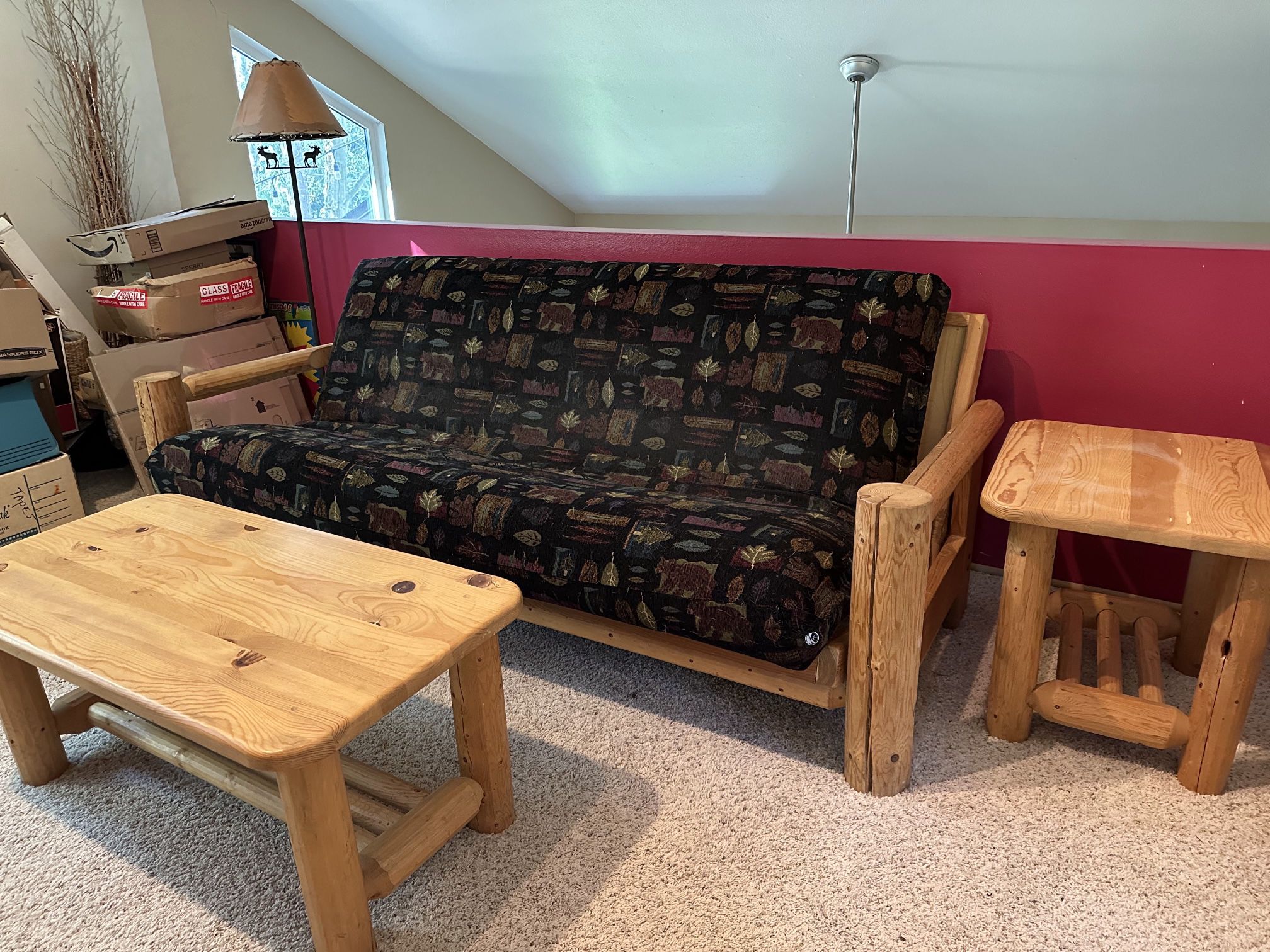 5-Piece Log Furniture Futon Set