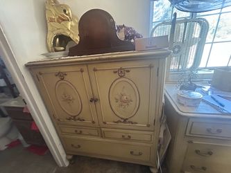 Vintage French Provincial Armoire Cabinet