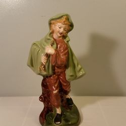 Vintage Ceramic Shepherd Boy Flute Figurine 11.5"